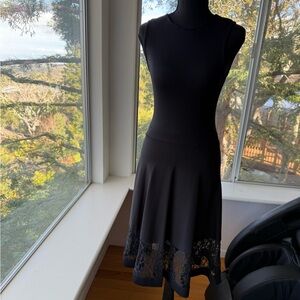 LIKE NEW French Connection Black Sleeveless Midi Dress Size 2  Minimalist